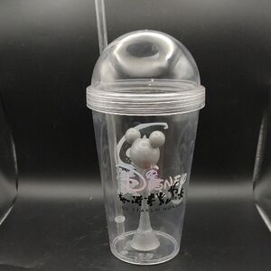 Disney 100 Years Of Wonder Clear 22 oz Slushy Tumbler Straw and Lid Mickey Ears